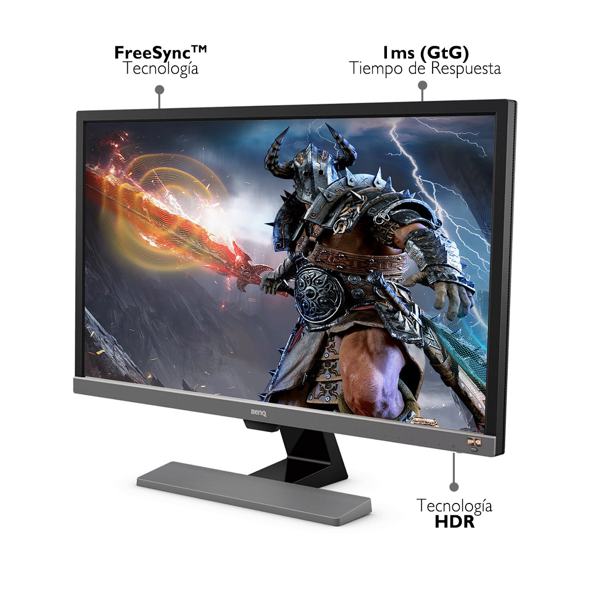 Monitor Gamer 1ms 28 pulgadas BenQ EL2870U 4K HDR FreeSync
