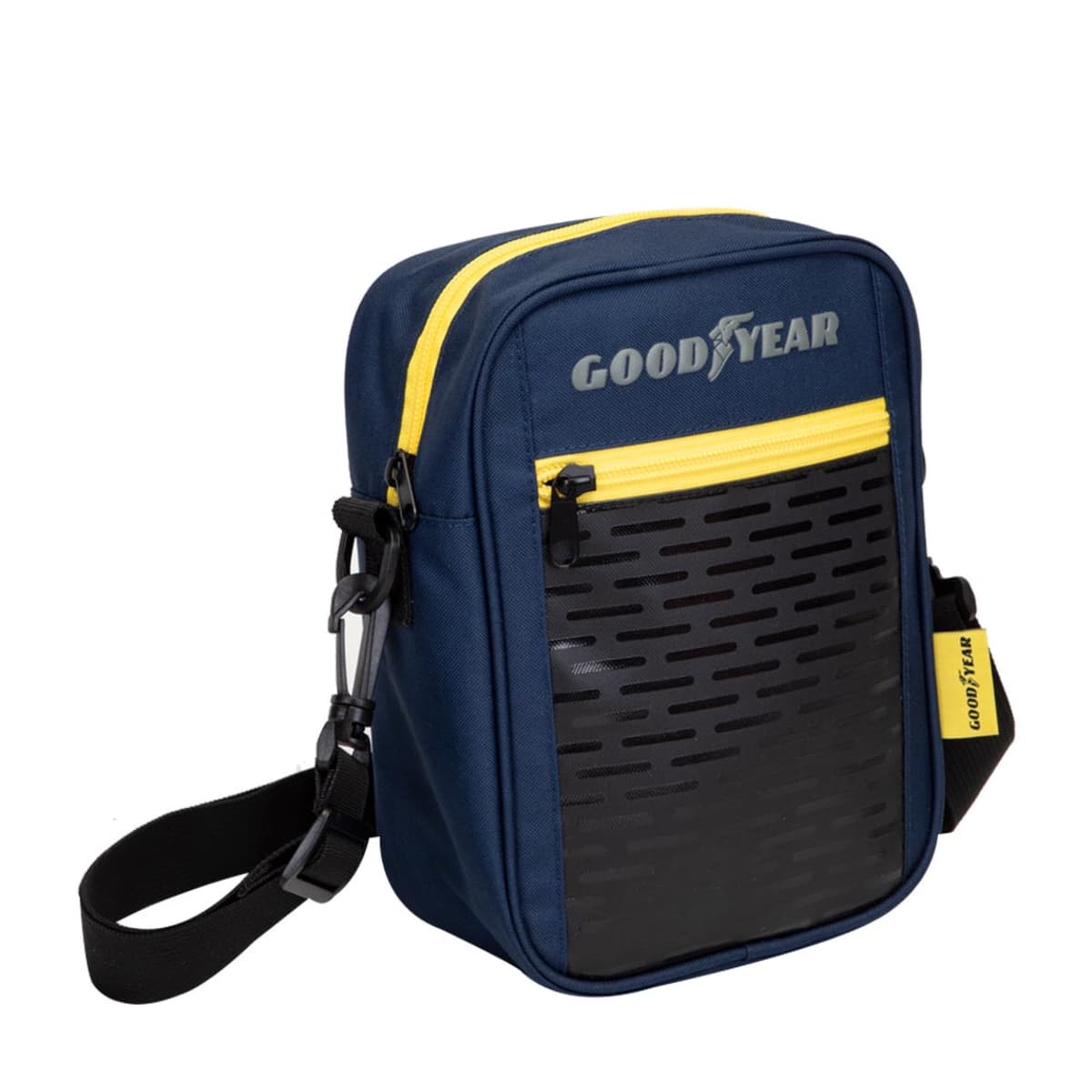 Mochila maleta Messenger Goodyear para hombre, color azul con negro, mod. 1016154