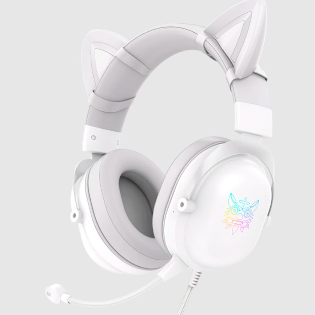 Audifonos gamer con microfono y luz led Onikuma X11 blanco