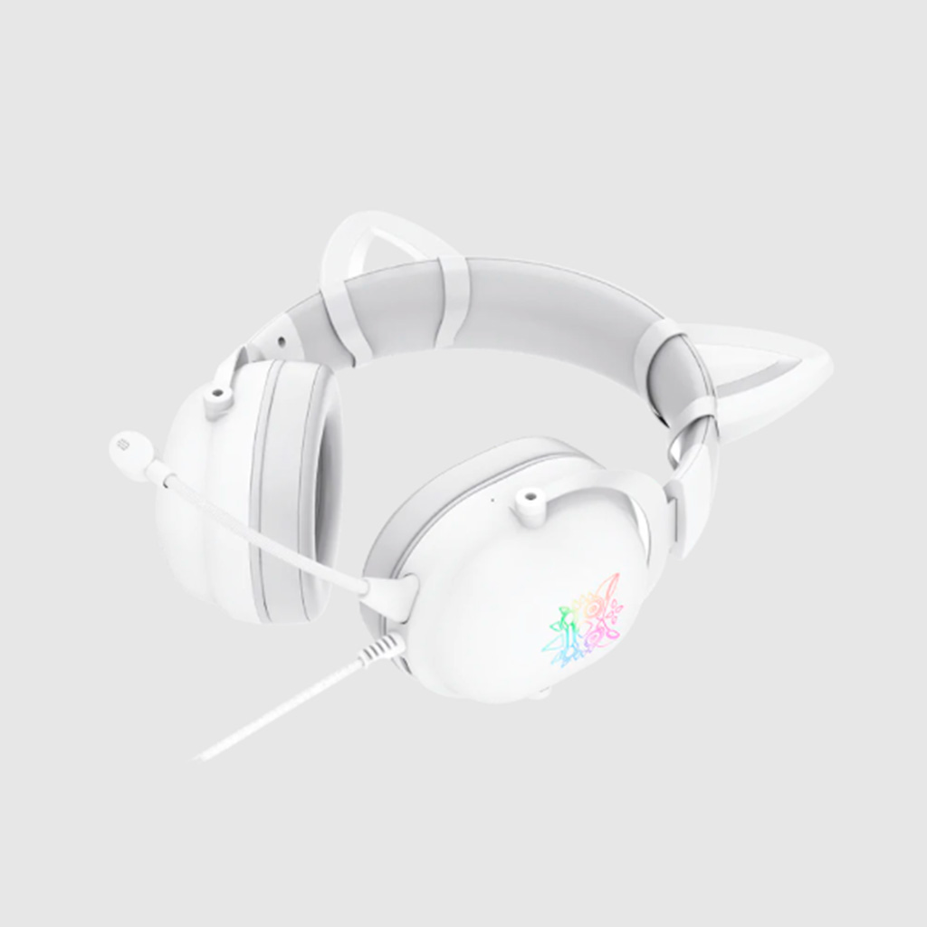 Audifonos gamer con microfono y luz led Onikuma X11 blanco