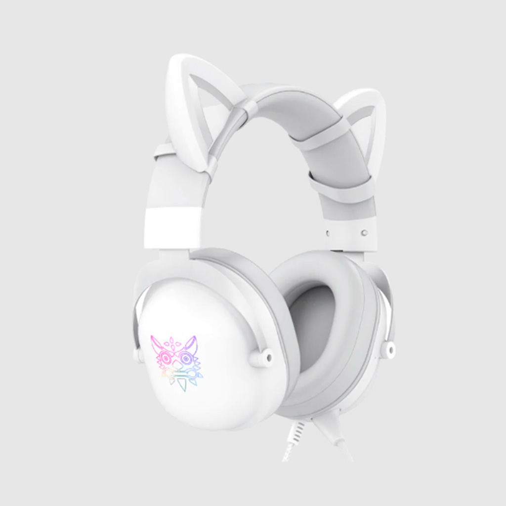 Audifonos gamer con microfono y luz led Onikuma X11 blanco