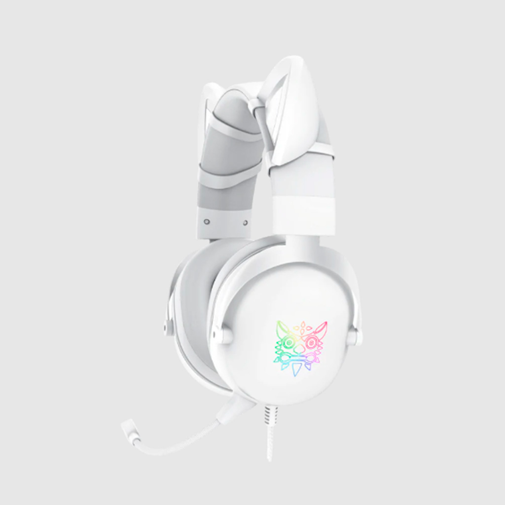 Audifonos gamer con microfono y luz led Onikuma X11 blanco
