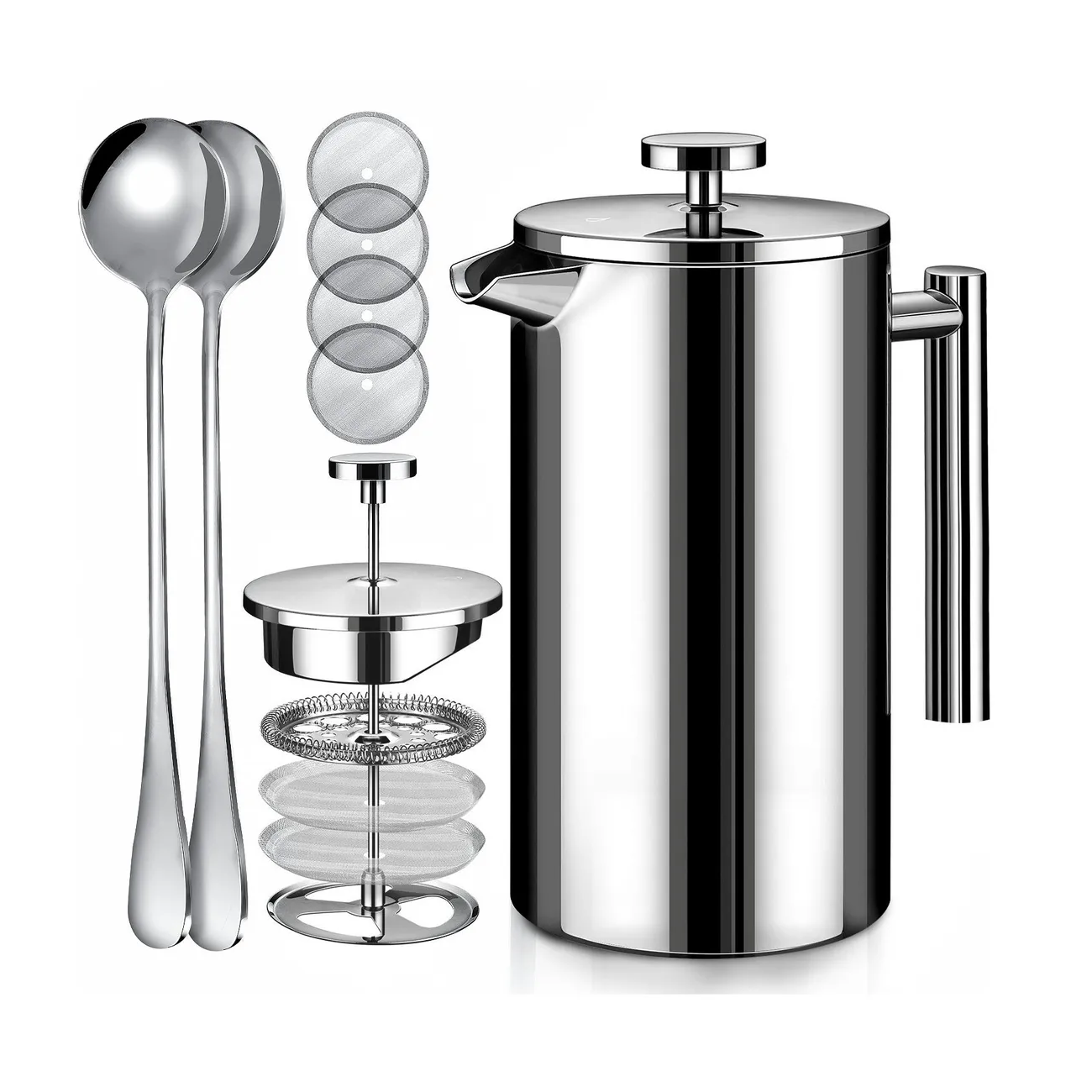 Cafetera Estilo Prensa Francesa De Acero Inoxidable