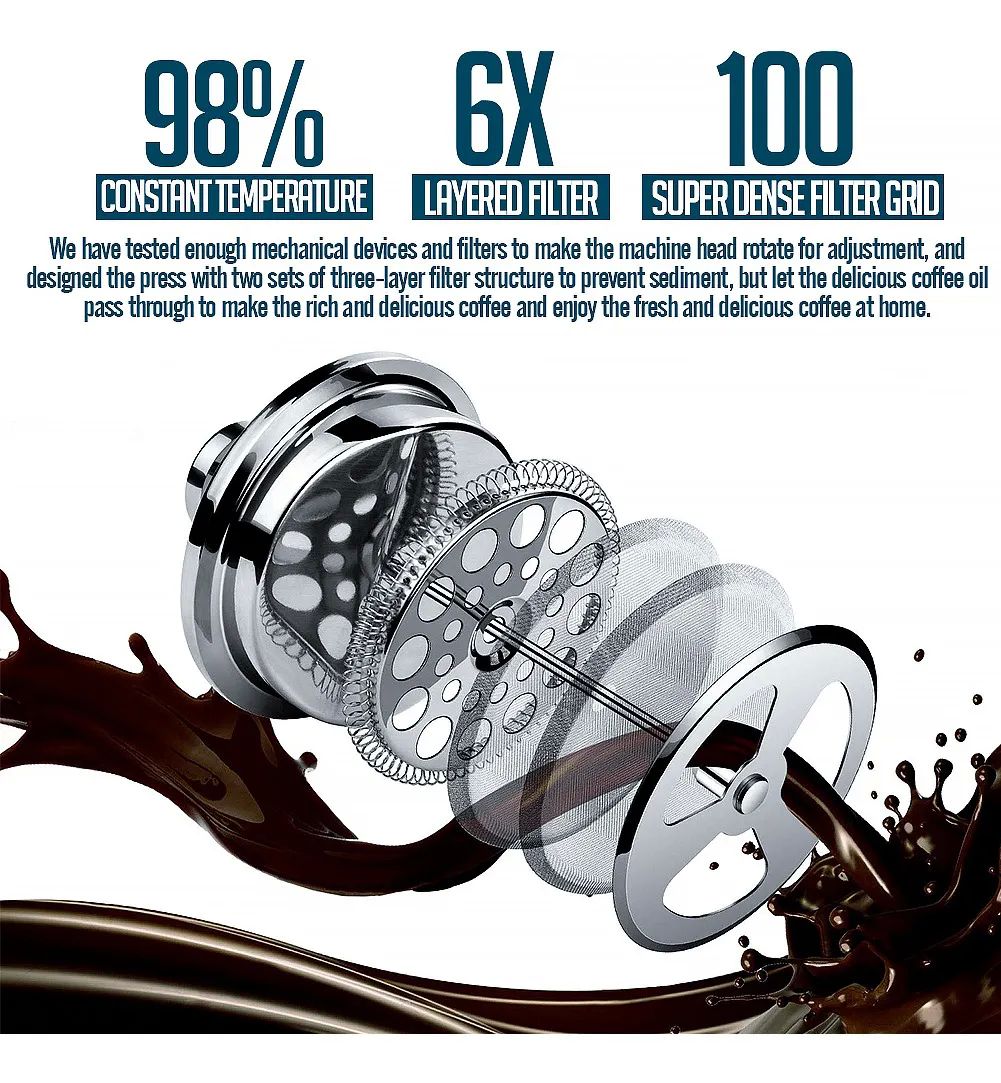 Cafetera Estilo Prensa Francesa De Acero Inoxidable