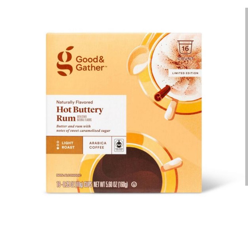  Cápsula individual de 16 ct  Hot Buttery Rum Café tostado medio