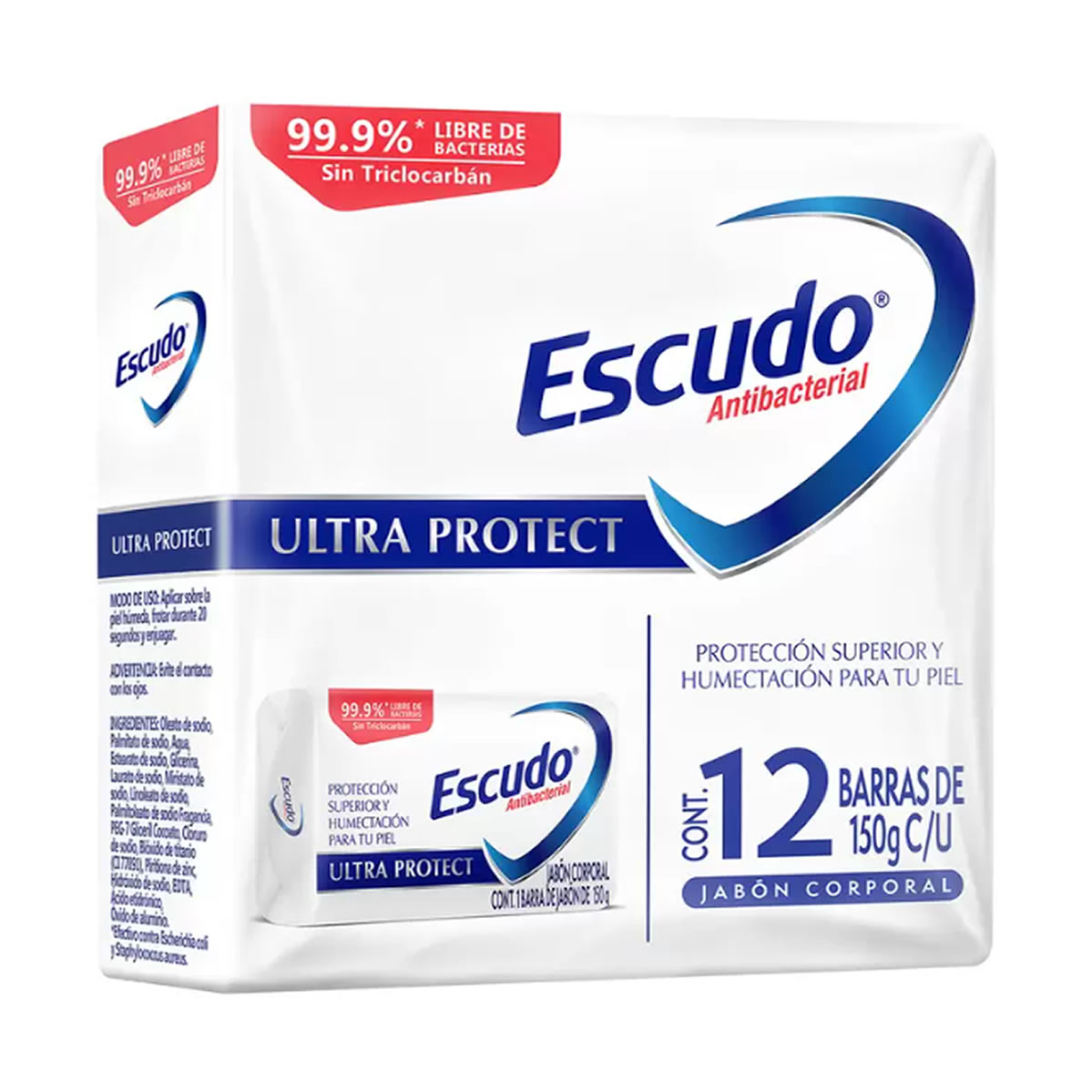 Escudo Ultra Protect Jabón en Barra 12 pzas de 150 g c/u