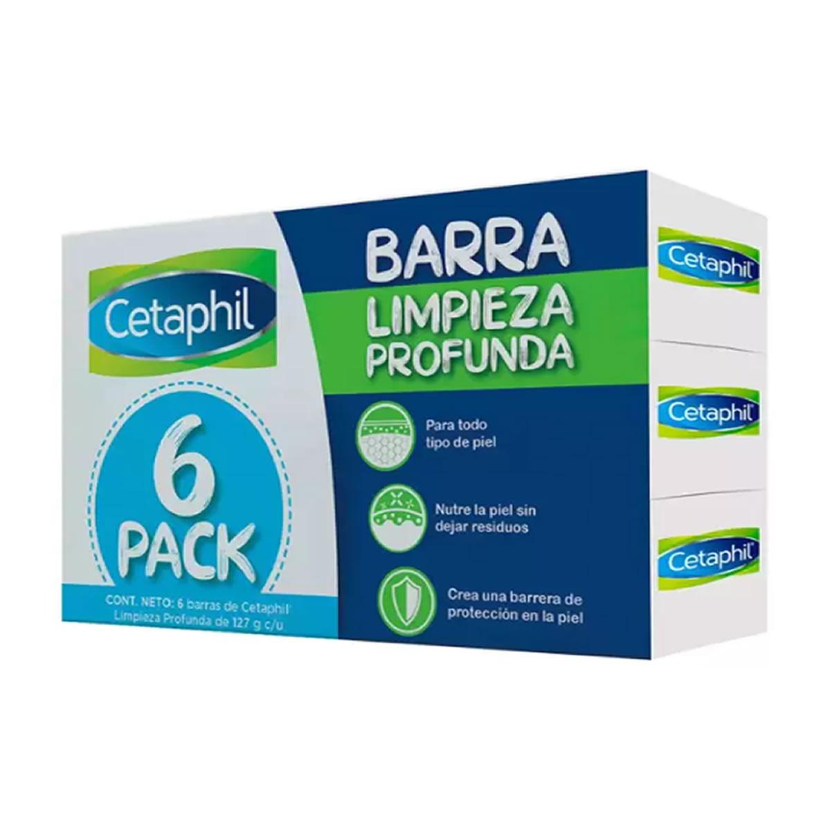 Jabón Corporal en Barra Cetaphil 6 pzas de 127g. c/u