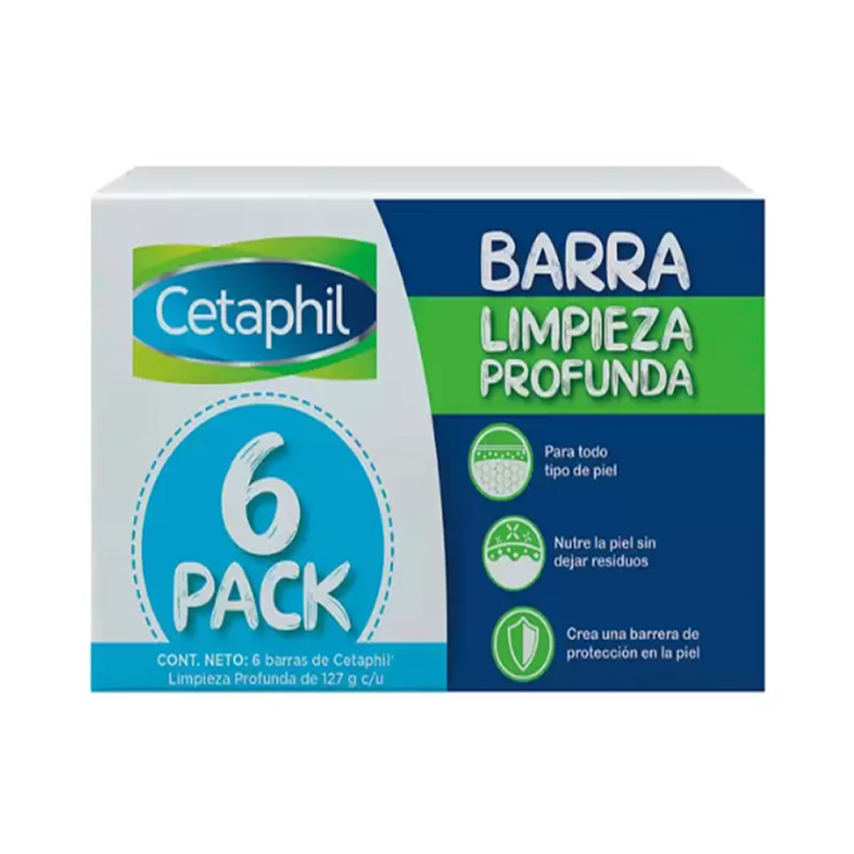 Jabón Corporal en Barra Cetaphil 6 pzas de 127g. c/u