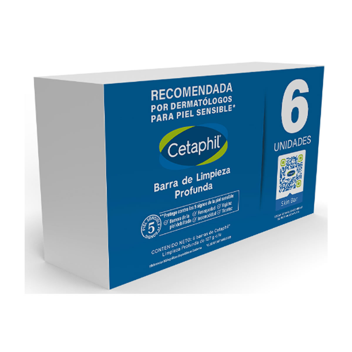 Jabón Corporal en Barra Cetaphil 6 pzas de 127g. c/u