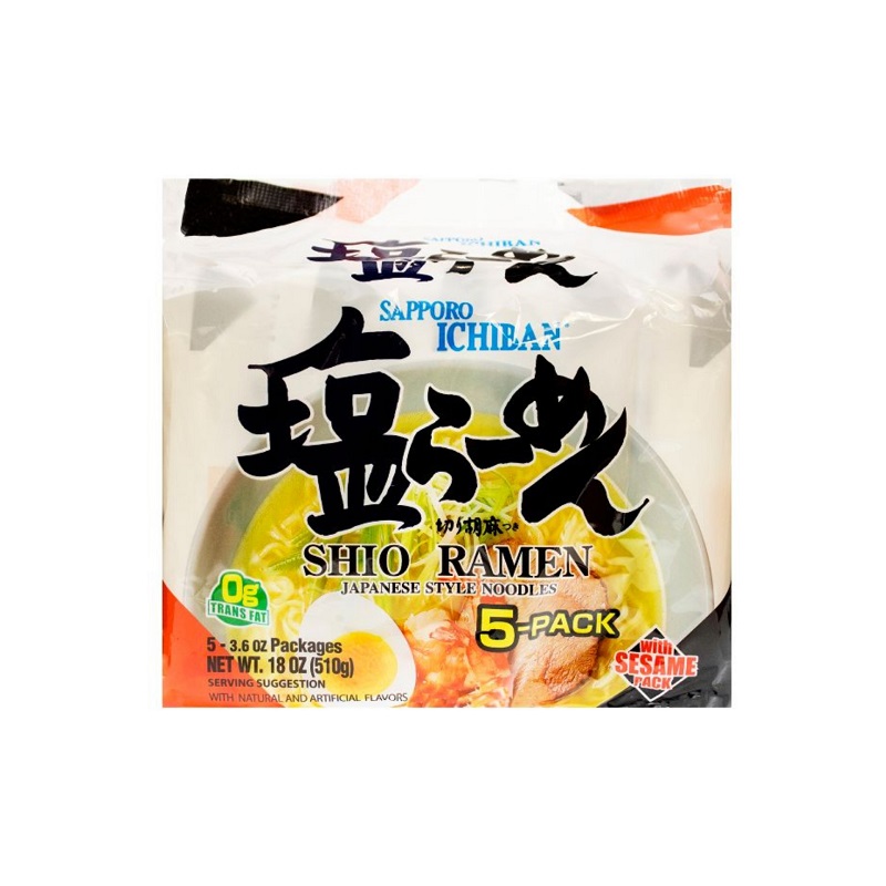 Ramen Fideos Sapporo Ichiban Shio  5 paquetes