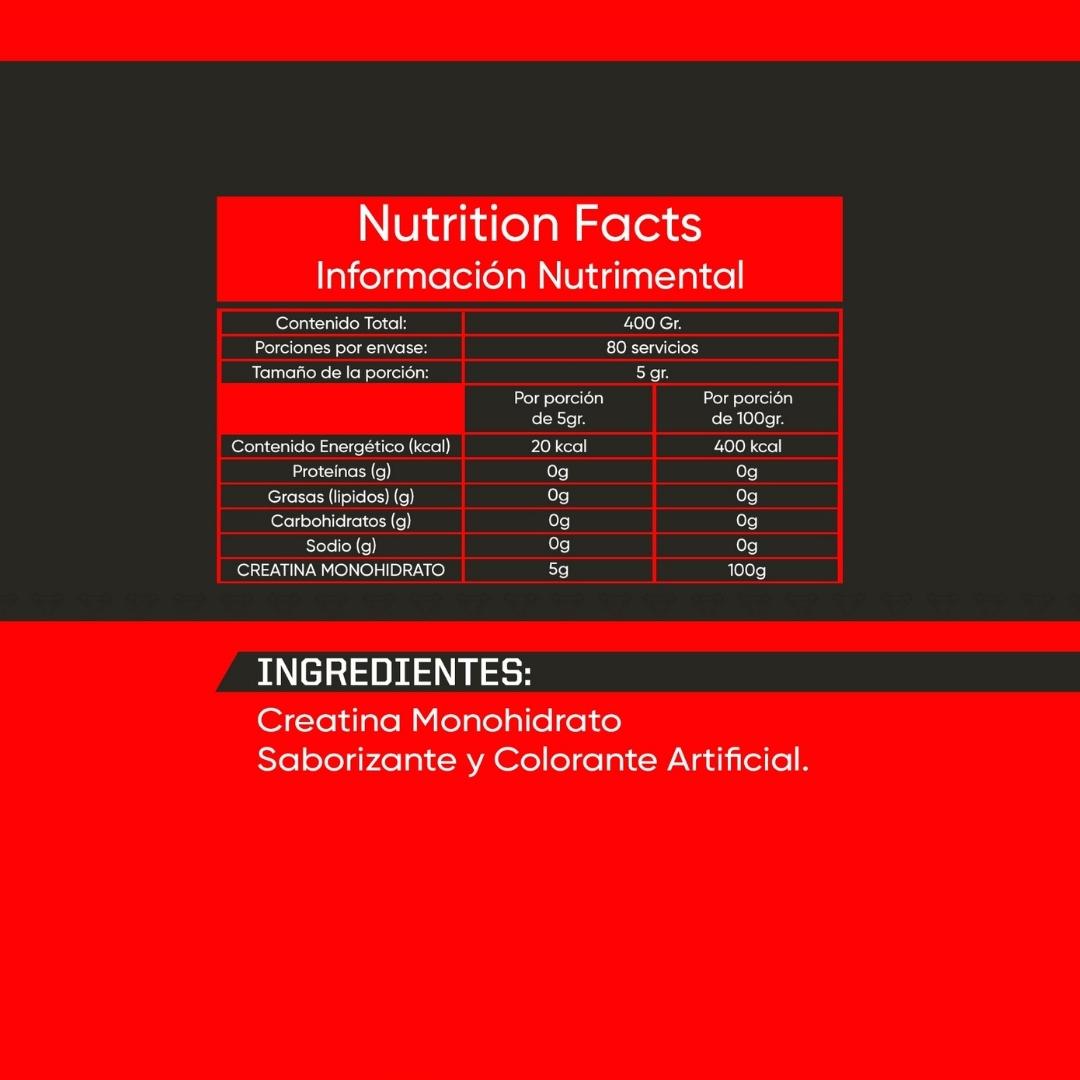 Creatina Black Diamond Monihidratada 400grs 80servicios Diamondtech PIÑA COLADA