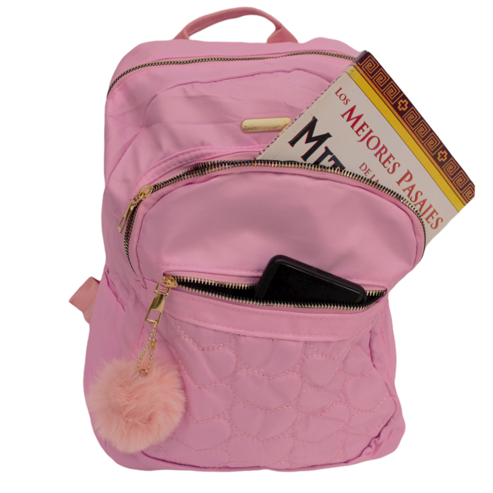 Mochila Escolar P/dama Niña Primaria Secundaria Moda Casual Color Rosa Claro