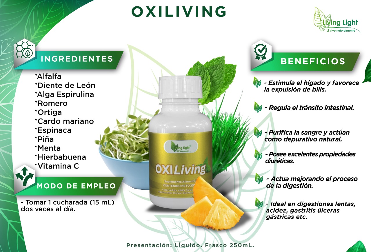 Acidez, Gastritis, Ulcera Gastrica, Expulsa la Bilis - Oxiliving