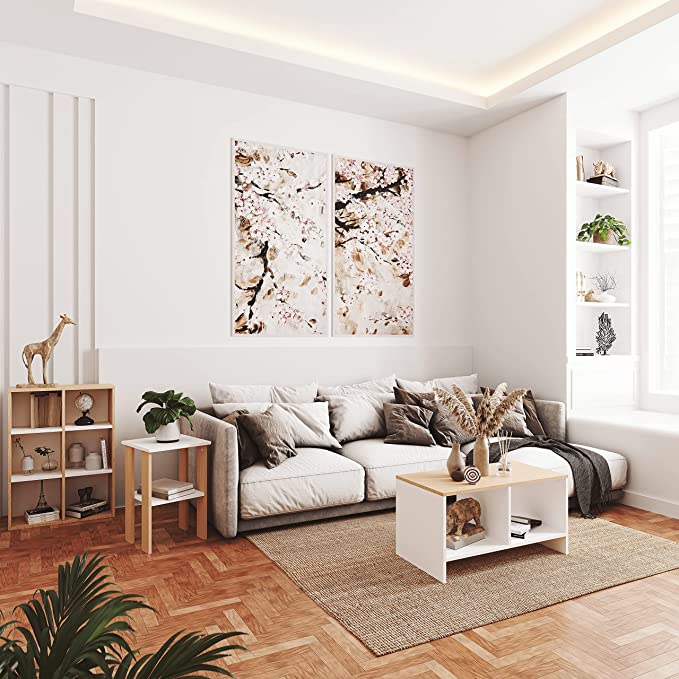 Mesa de lámpara Auxiliar Lux Moru, Mueble de recamara y Sala Moderno, 55 cm Altura x 35 cm Ancho x 30 cm Fondo. Mesa Almacenamiento de librero o Armario de organizar. Estantería de Mesa.