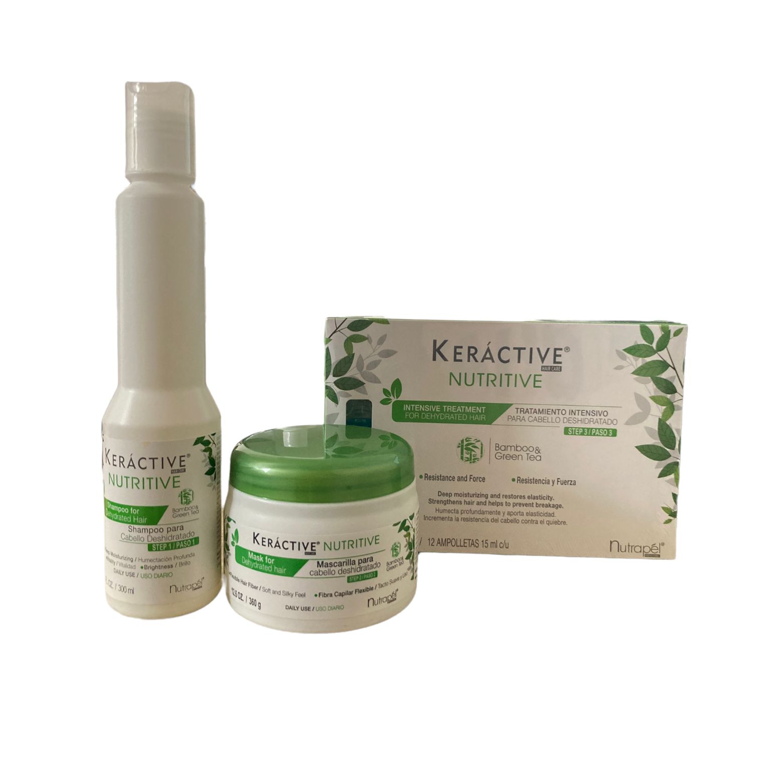 Nutrapel Kit Keractive Nutritive - Shampoo 300ml + Mask 360g + Ampolletas 12x15ml