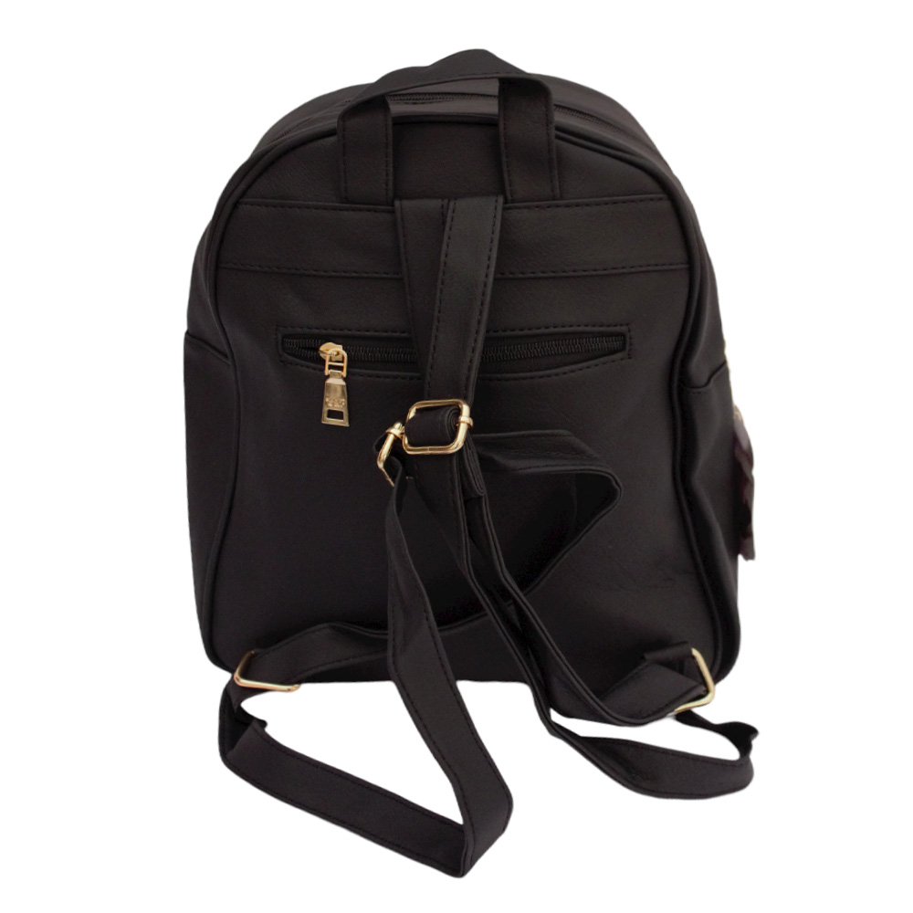 Mochila de Cuero sintetico diseño escolar con forro, correa adaptable para usos diferentes.