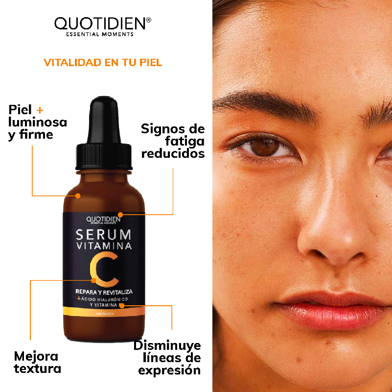 Kit Gel Contorno de Ojos + Serum Vitamina C y Suero Acido Hialuronico Skin Care Facial Quotidien