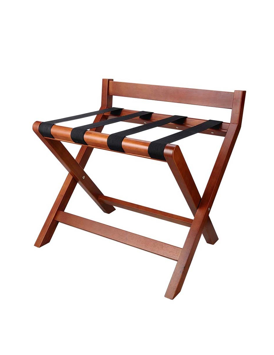 Porta Maletas Casual Home Plegable Color Nogal con Respaldo