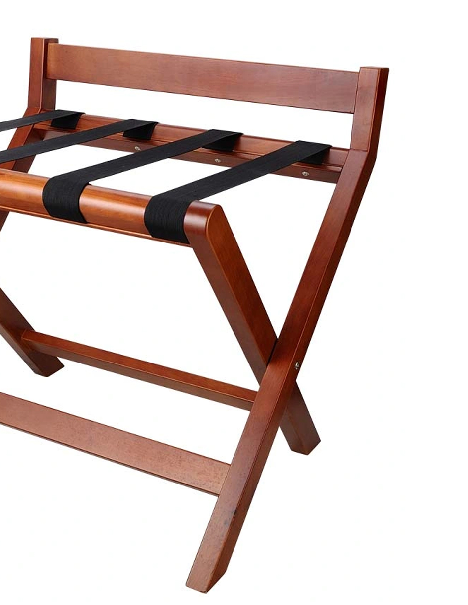 Porta Maletas Casual Home Plegable Color Nogal con Respaldo