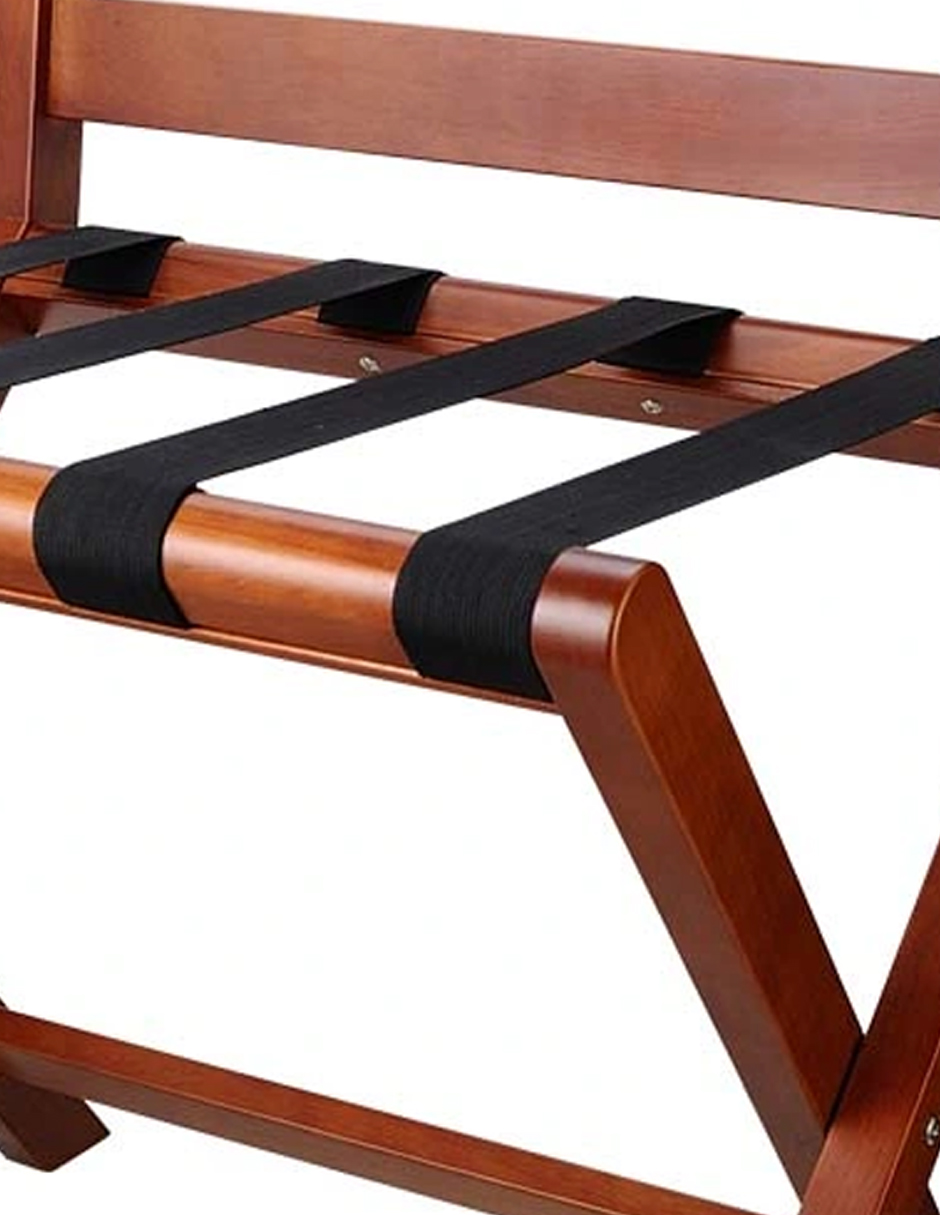 Porta Maletas Casual Home Plegable Color Nogal con Respaldo