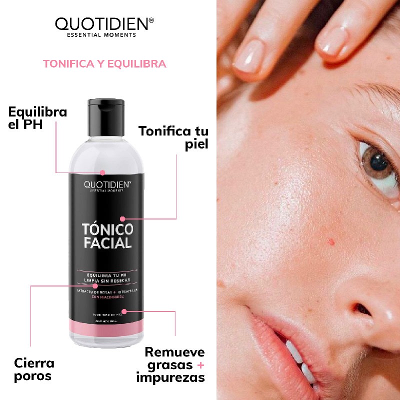 Kit Limpiador + Tónico + Serum Vitamina C + Suero Acido Hialuronico + Gel Hidratante Skin Care Facial Quotidien
