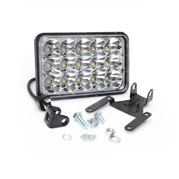 2 Faros Unidad Cuadrada Rectangular 15 Leds 4x6 Alta/Baja