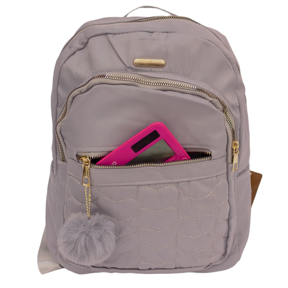 Mochila Escolar P/dama Niña Primaria Secundaria Moda Casual Color Gris