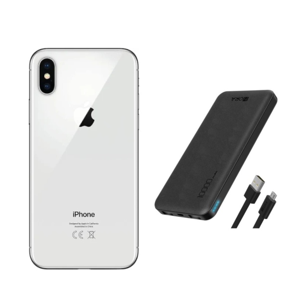 Apple Iphone X Blanco 256GB Reacondicionado Grado A + Bateria Portatil 10000 mAh 