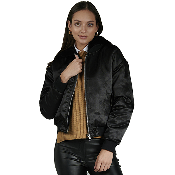 Chamarra Tipo Bomber Reversible 2 En 1 Para Mujer 125410