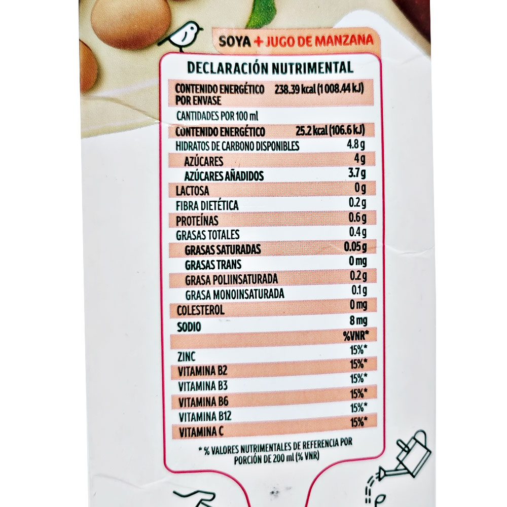 Leche De Soya Ades Sabor Manzana 946ml Jugo Especial