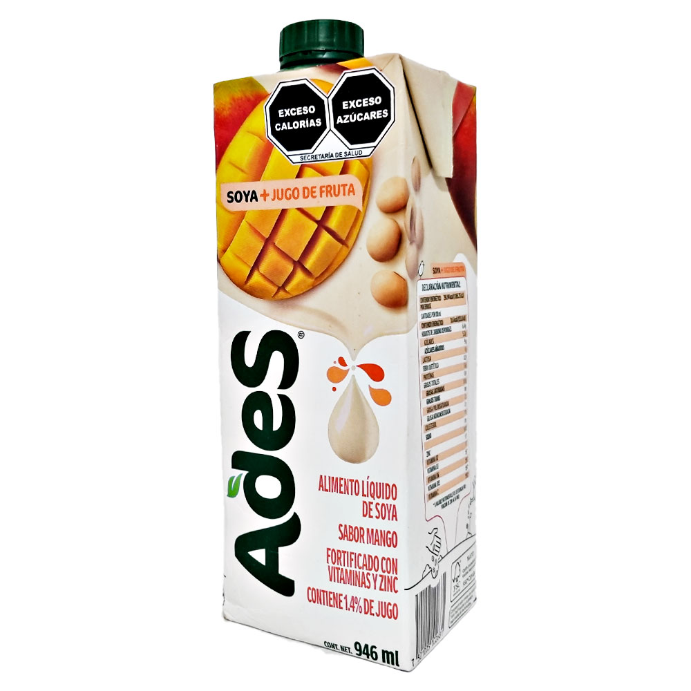 Leche De Soya Ades Sabor Mango 946ml Jugo Especial