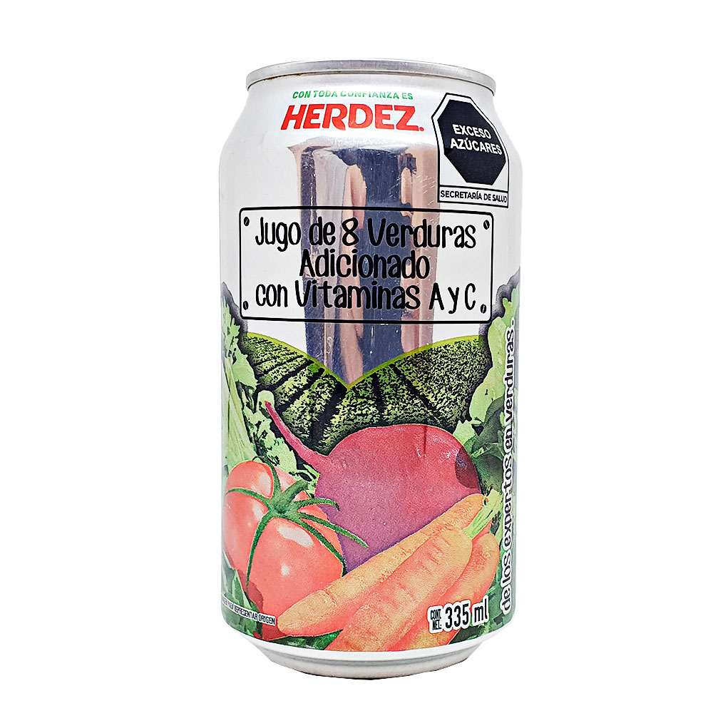 Jugo V8 Verduras Lata Adicionado Con Vitaminas Lata 355ml