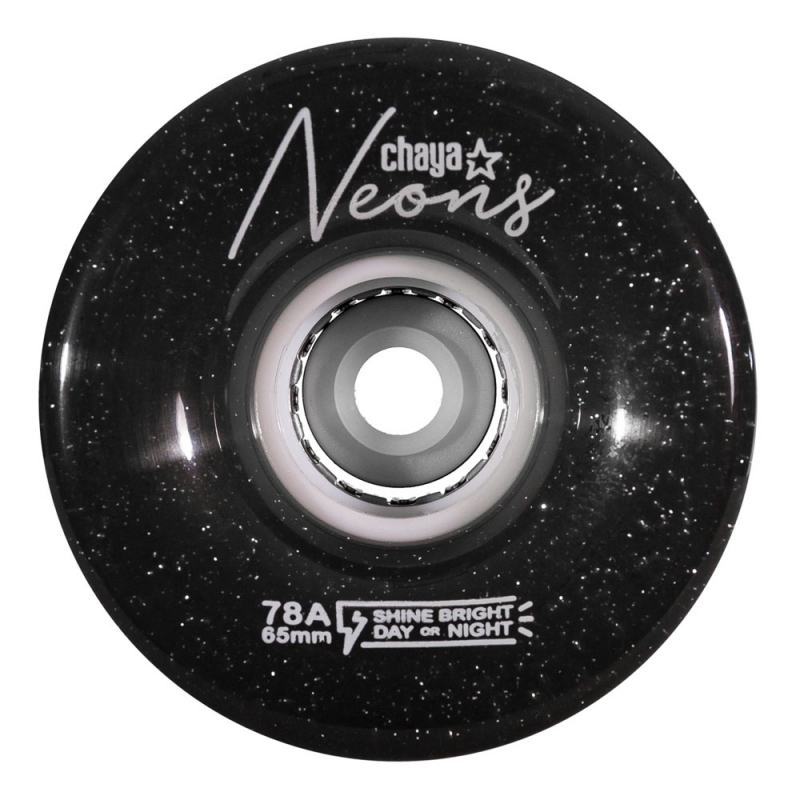 RUEDAS CHAYA LED NEON BLACK 65MM (4 PACK)