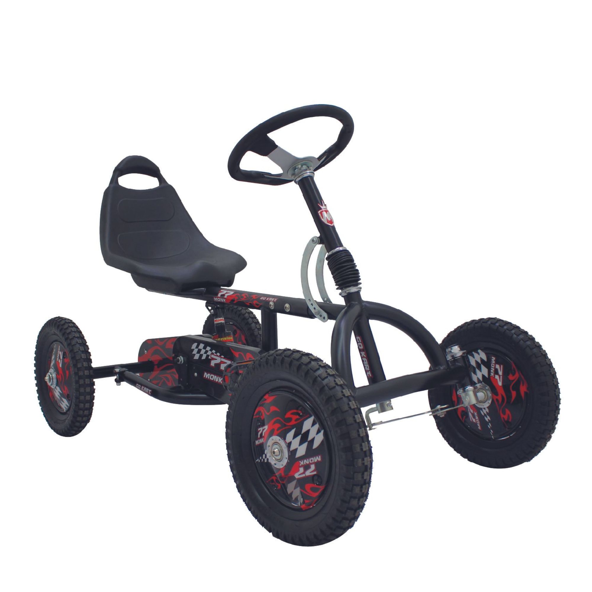 Go Kart Para Niño Top Kart Con Suspensión Rodada 12 Monk Negro