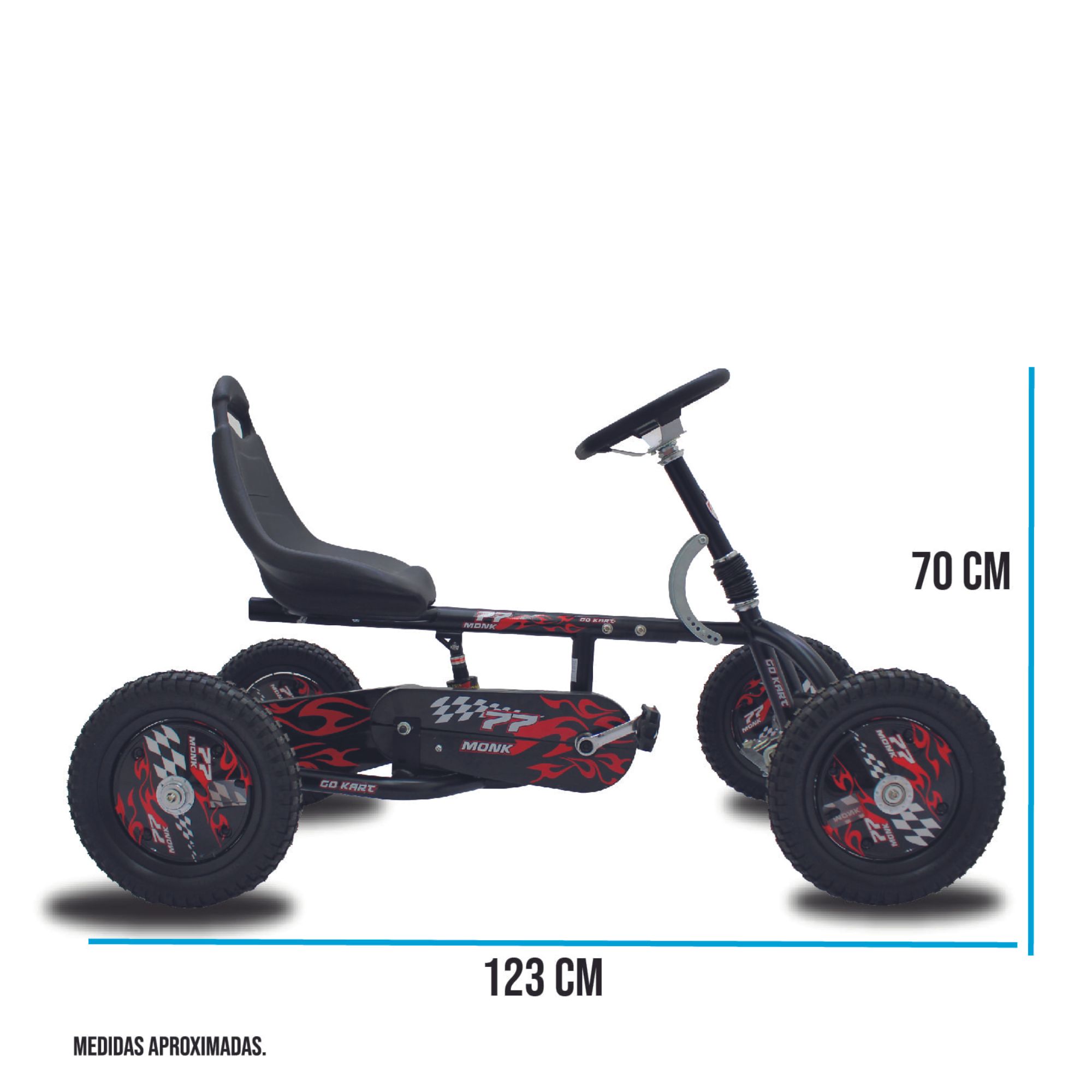 Go Kart Para Niño Top Kart Con Suspensión Rodada 12 Monk Negro