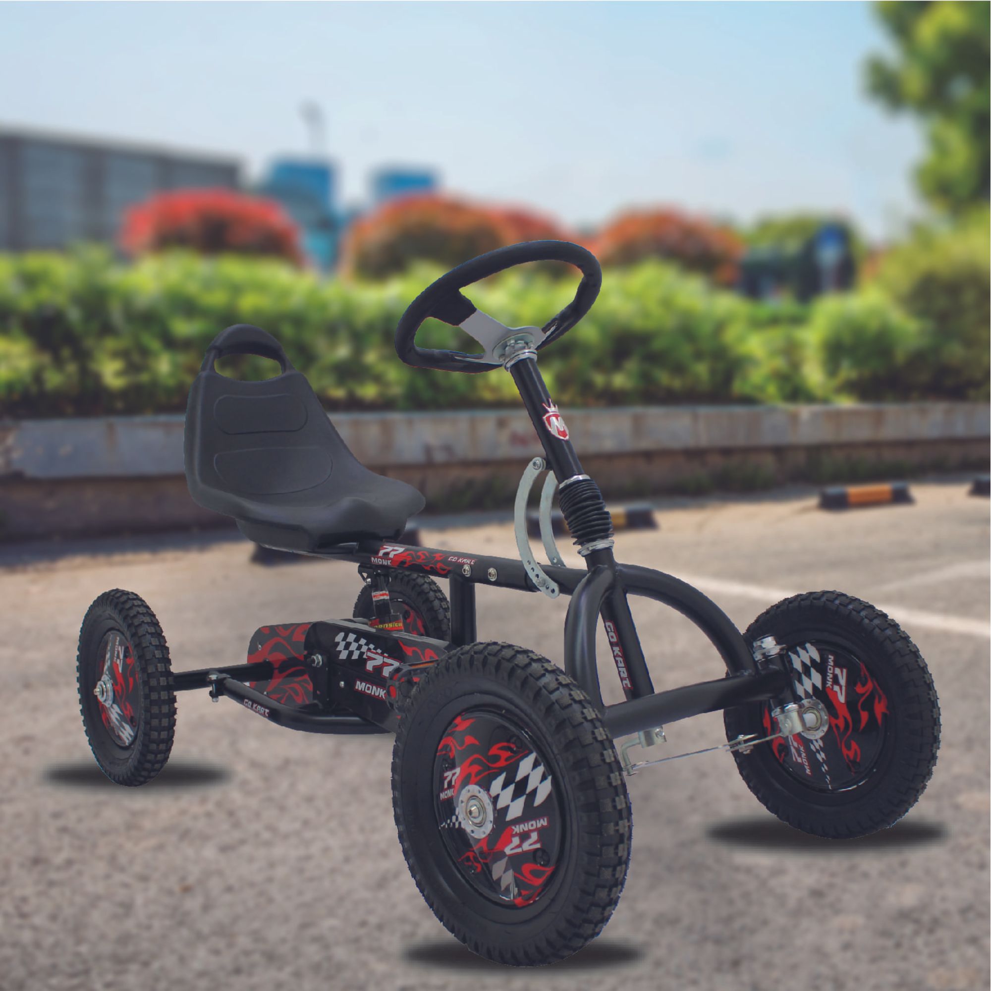 Go Kart Para Niño Top Kart Con Suspensión Rodada 12 Monk Negro