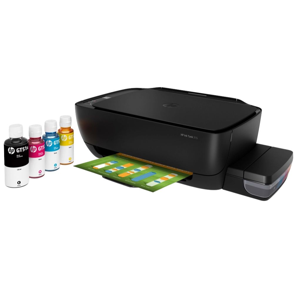 Impresora A Color Multifunción Hp Ink Tank 315 Negra 100v/240v
