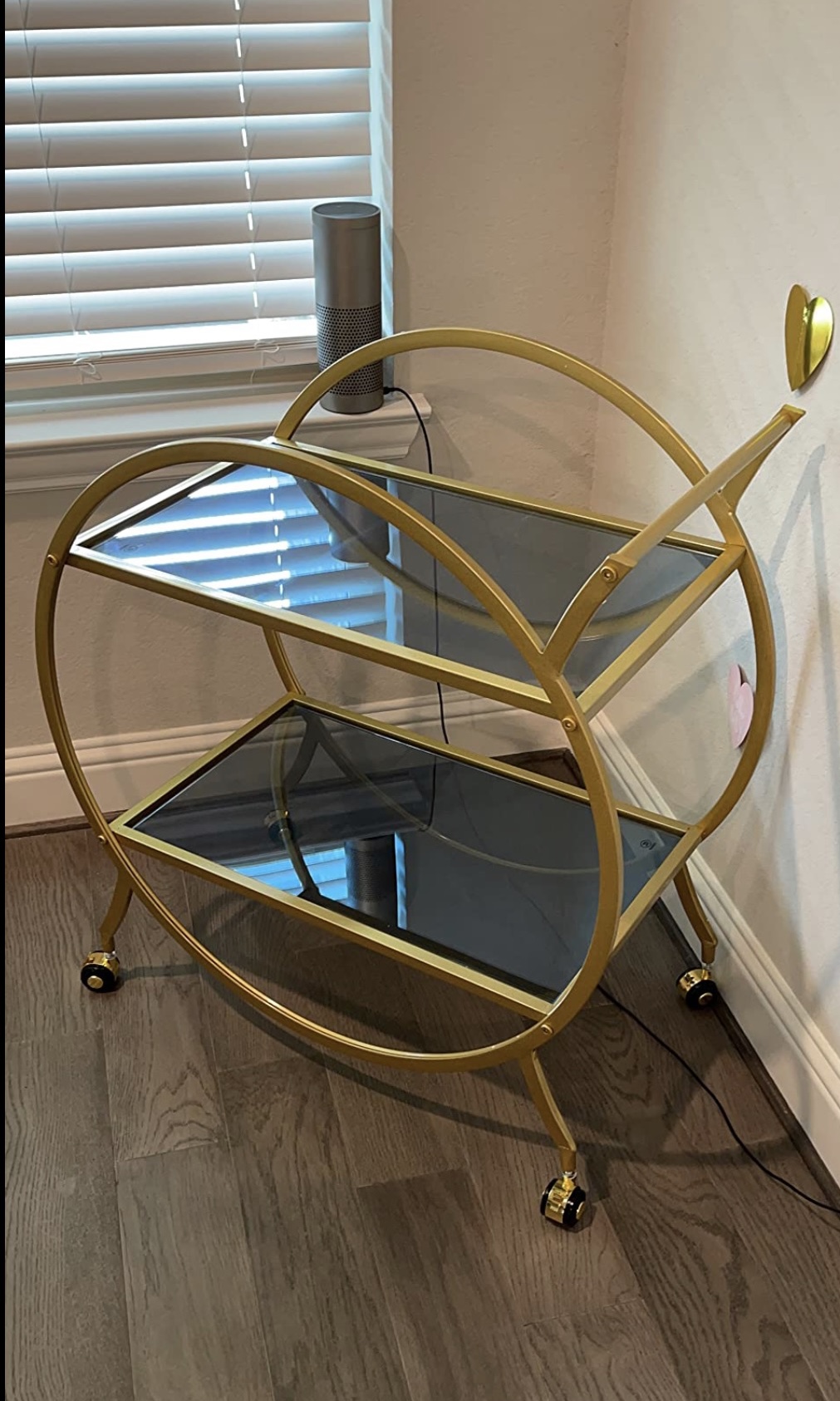 Carrito De Servicio Bar Dorado, Con Espejo