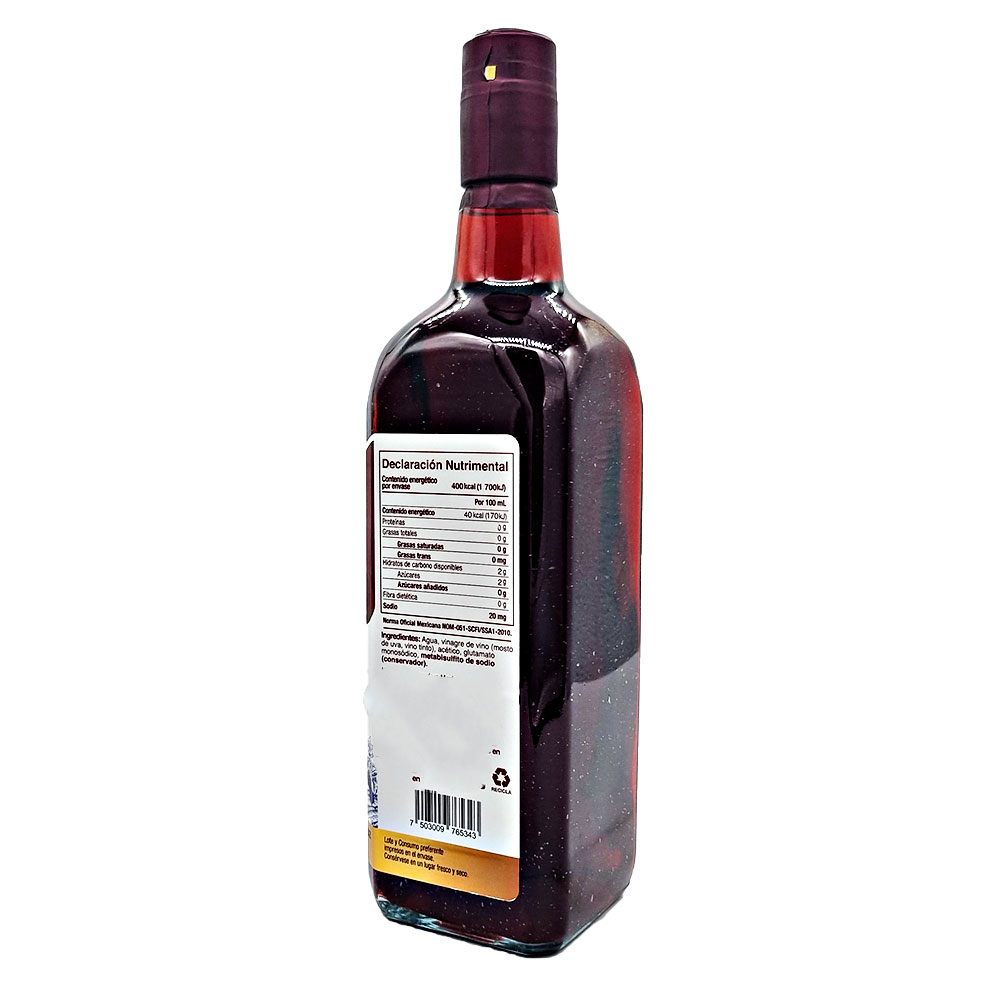 Vinagre Vino Tinto 1 Lt Gourmet Pianello Carnes Salsas