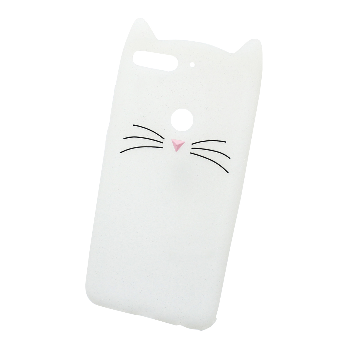 Funda Case Triche para HUAWEI Y7 2018 Diseño Gato Bigotes Color Blanco