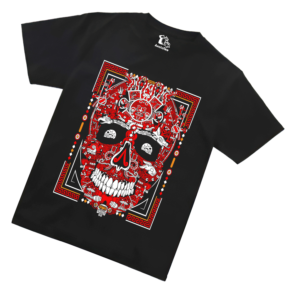 Playera Caballero- Cráneo Rojo Azteca