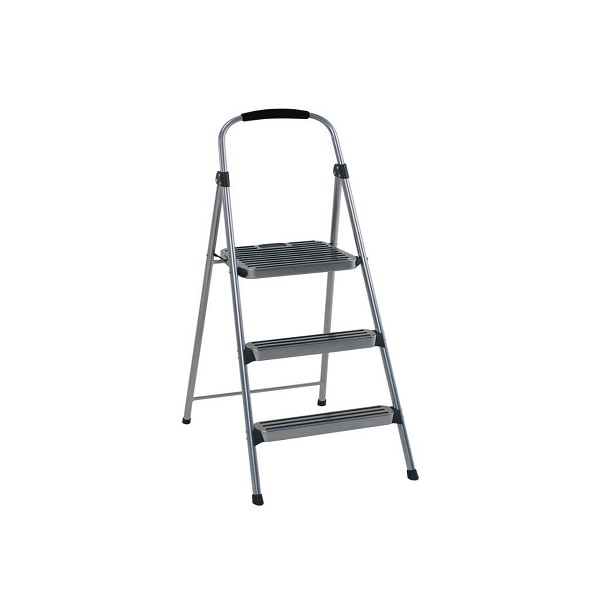 Escalera plegable de acero con 3 peldaños