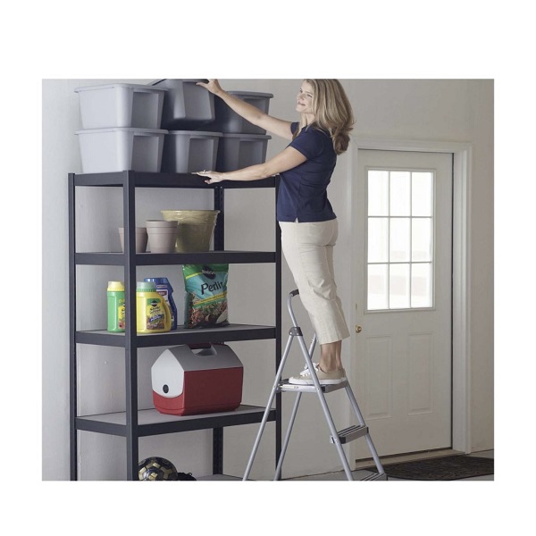 Escalera plegable de acero con 3 peldaños
