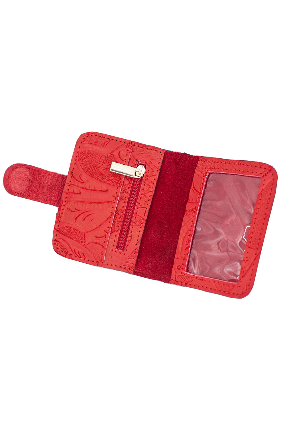 Tarjetero  A ÁNGELOZANO de piel vacuna con grabados tipo cincelado, múltiples compartimentos para billetes, tarjetas, credenciales