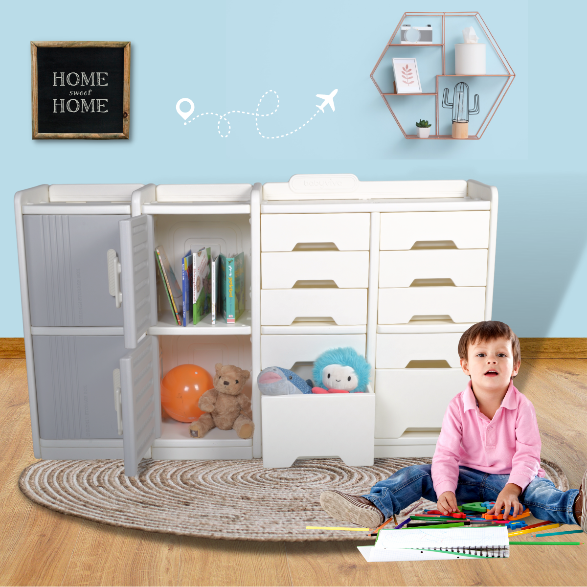 Mueble Organizador Almacenaje C/ Cajones Ideal Para Espacios Pequeños 