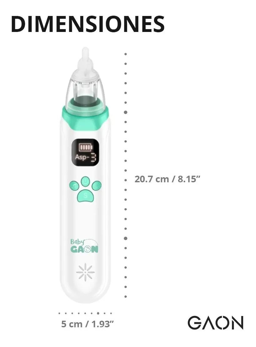 Aspirador Nasal Para Bebe Saca Mocos Electrico Blanco con Menta