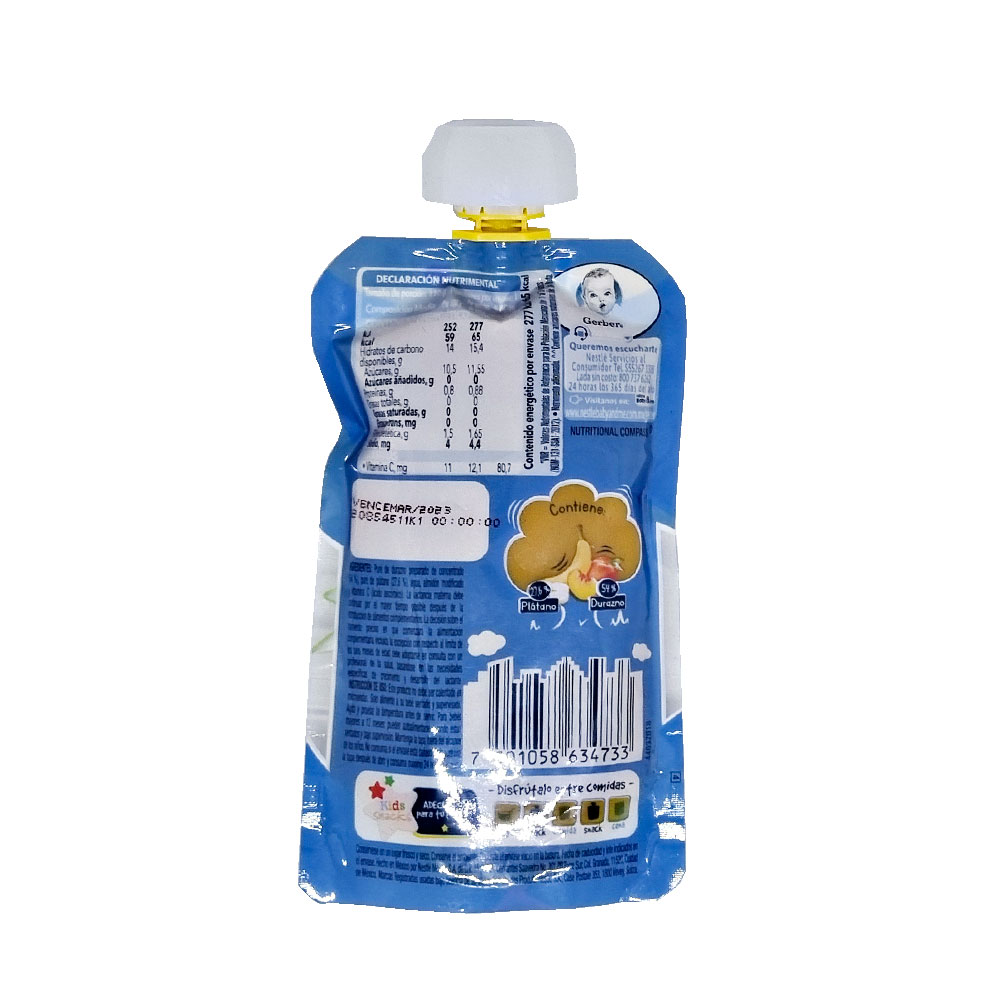 Papilla Gerber Bebe Pouch Viaje Delicia De Frutas Alimento