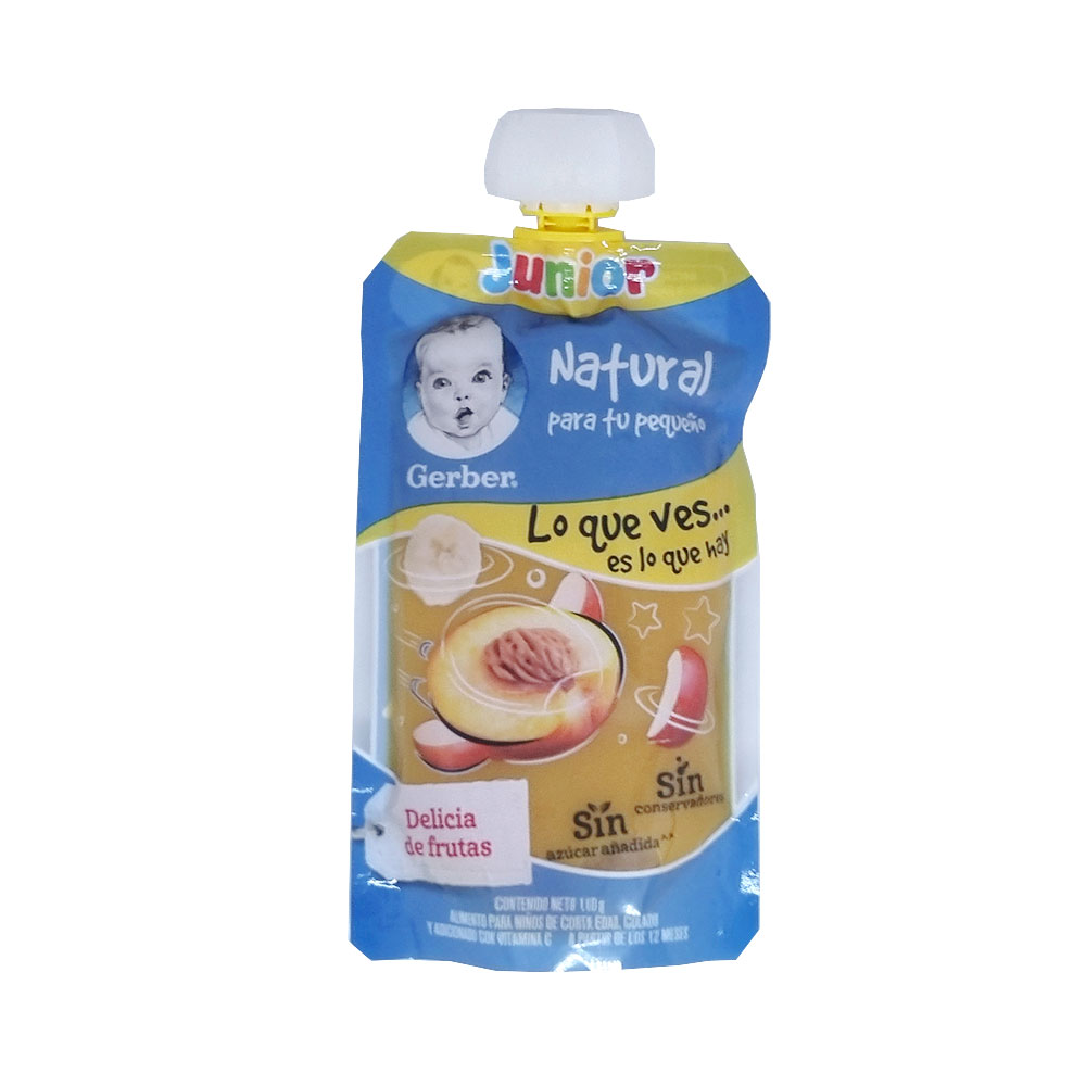 Papilla Gerber Bebe Pouch Viaje Cocktail De Frutas Alimento