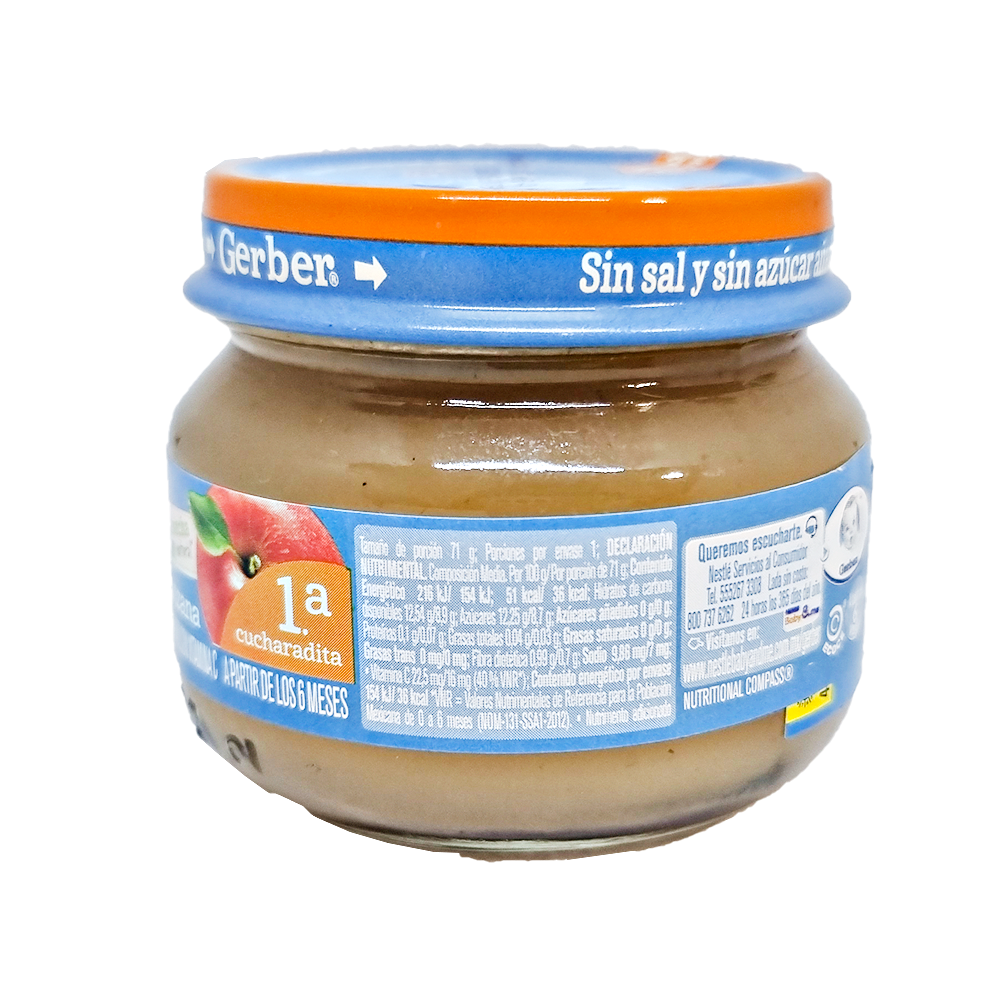 Papilla Gerber Cosecha Natural De Manzana 6 Meses 71 g