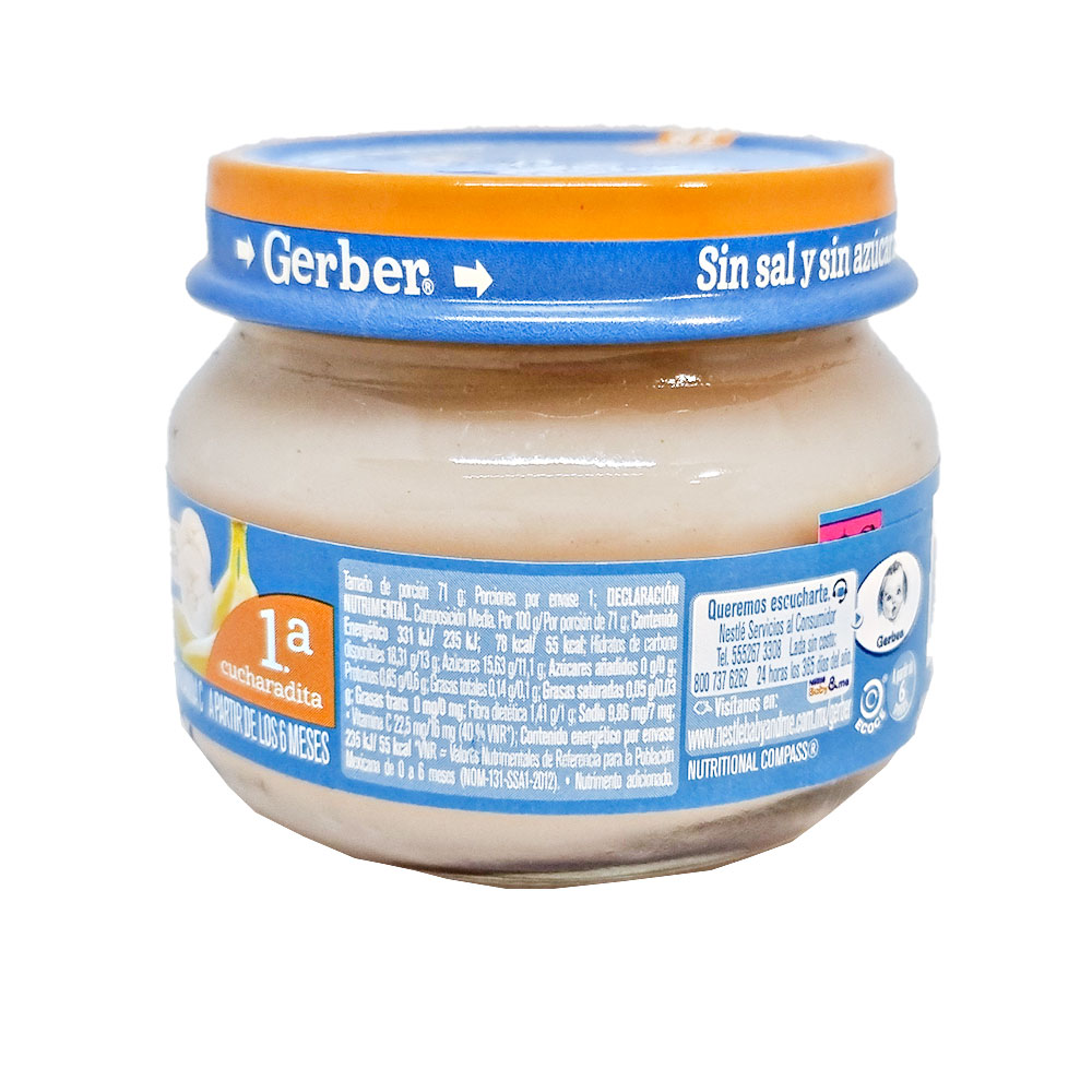 Papilla Gerber Cosecha Natural De Plátano 6 Meses 71 g